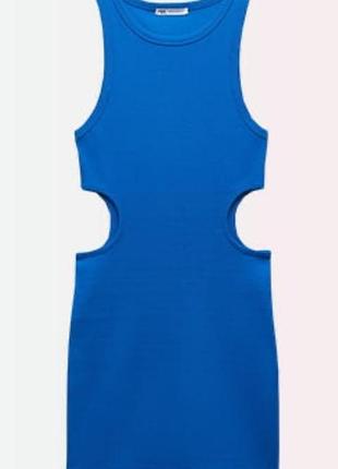 Сукня zara синя в рубчик xs
