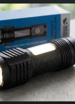 Багатофункціональний акумуляторний led-ліхтарик 3-в-1 smiling shark sd-5414a (з прикурювачем та cob-підсвічуванням)