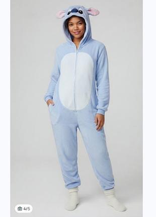 Флісова піжама onesie з капюшоном і 3d вушками stitch