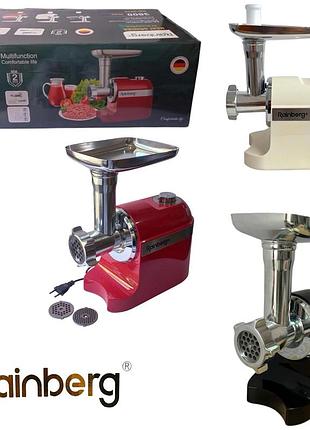 Мясорубка rainberg rb-2270 3800вт с реверсом и насадками для шинковки и