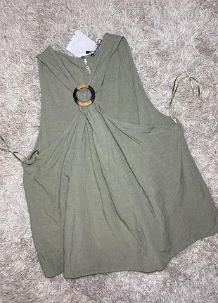 Літня майка zara віскоза льон, l-xl