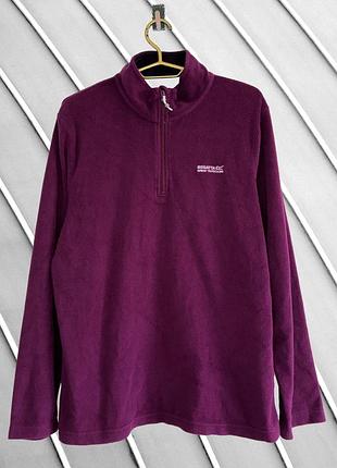 Женская фиолетовая флисовая кофта regatta 40 l 46 48 оригинал регата флиска на молнии 1/4 zip кофта с замочком зумка 48