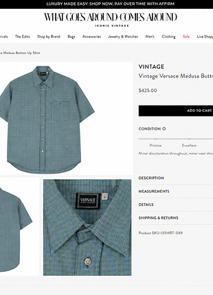 Versace jeans couture gianni оригінал вінтаж чоловіча сорочка з коротким рукавом літня свободна вільна оверсайз в клітинку розмір l xl