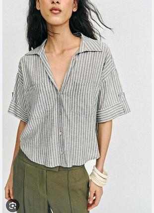 Zara сорочка льон