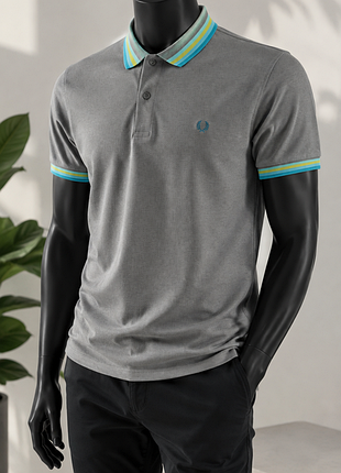Футболка поло fred perry m сірого кольору