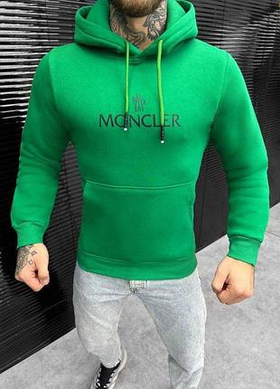 Худі на флісі moncler green вт0473
