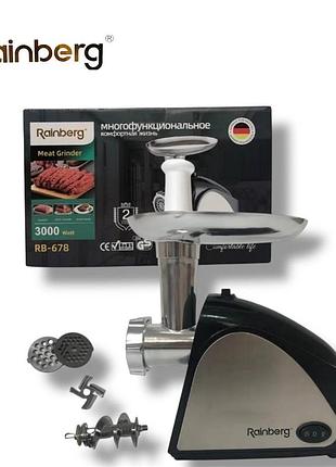 Мясорубка электрическая шнековая rainberg rb-678 3000w
