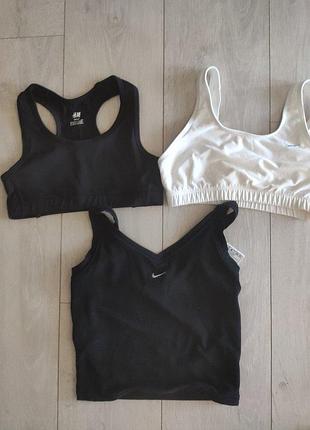Топы спортивные nike dri – fit, разм.xs, s h&amp;m разм.158-164