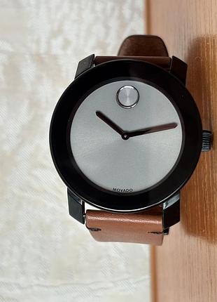 Швейцарський годинник оригінал movado bold tr 90 чоловічий з шкіряним ремінцем