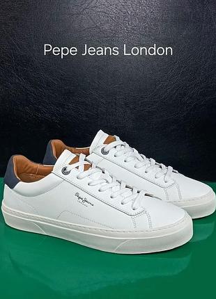 Шкіряні кросівки pepe jeans london yogi — leather trainers with suede details оригінал