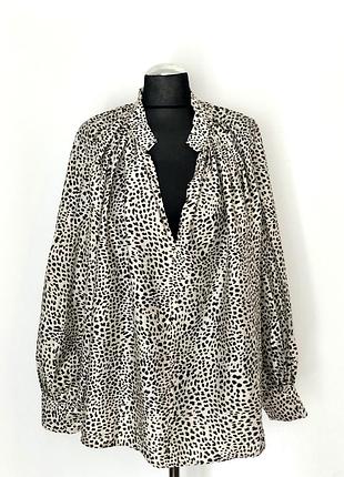 Xl/xxl епатажна, розкішна блуза  h&m з  леопардовим принтом (oversize)