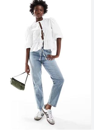 Белая рубашка топ с завязками asos
