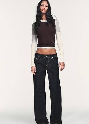 Джинсы zara wide leg низкая посадка 36 размер, s, s/m, m