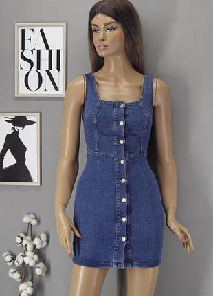 Нове брендове джинсове плаття міні "denim co" на ґудзиках. розмір uk4/eur32.