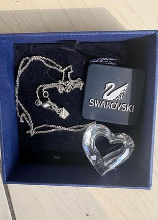Оригінальна підвісках ланцюжком swarovski «серце» (heart lame/rhus) — повний комплект