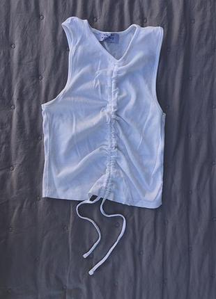 Майка біла в рубчик