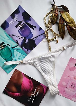 Трусики стринги хлопковые коттоновые victoria's secret m s 36 38