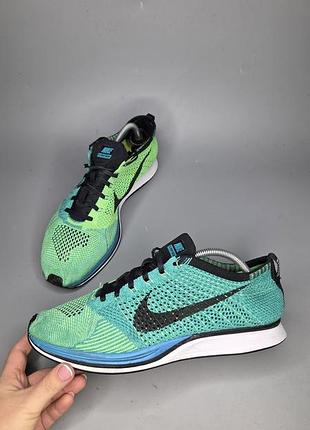 Мужские кроссовки nike flyknit racer'sport turquoise/lucid green