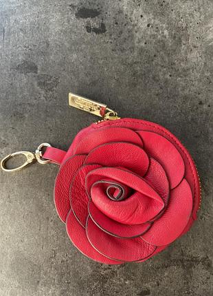 Шкіряна ключниця-монетниця брелок valentino garavani rose (оригінал)