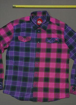 Воротник 45 см quicksilver size xl в клетку рубашка 100% cotton пуговицы брендированные
