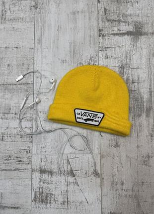 Шапка біні vans жовта акрилова, one size