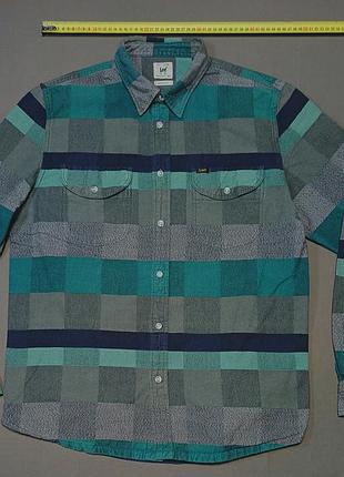 Воротник 44 см lee kansas size xl 100% cotton в клетку сорочка тепла regular fit 
пуговицы брендированные