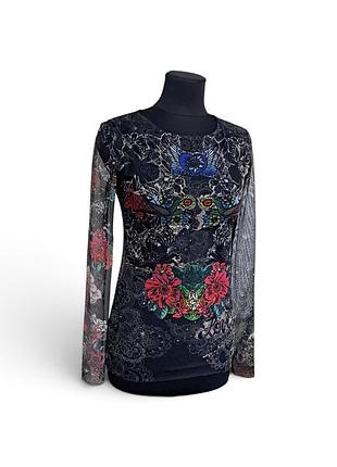 Лонгслив-сетка ro'skinwear с арт-принтом в стиле тату