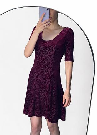 Бордова оксамитова сукня asos petite