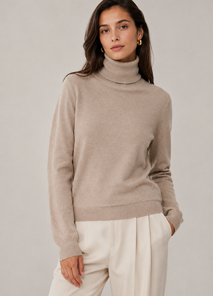 Cashmere базовая водолазка гольф из смесовой шерсти и шелка