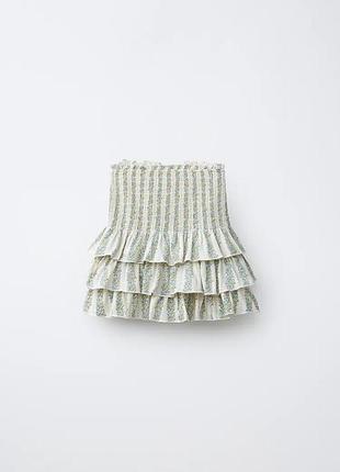 Спідниця-шорти в квіти zara, 6-7 років, 122 см