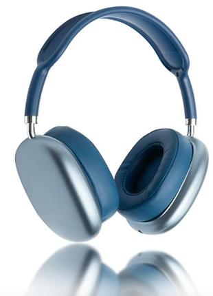 Беспроводные полноразмерные bluetooth наушники macaron p9 max синие