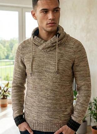 В'язаний светр-худі bonobo jeans instinct, франція 🇫🇷, органічна бавовна, чоловічий m
