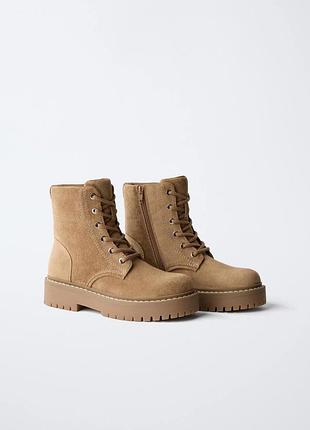 Ботинки zara 32 унисекс деми велюр.