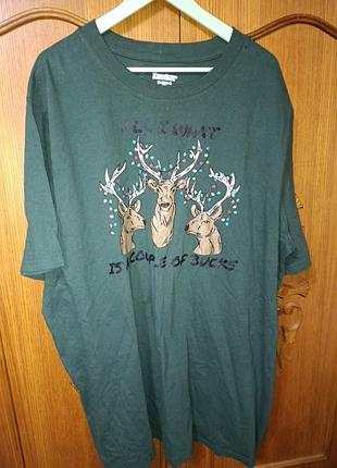 Новогодняя футболка kingsize 2xl big (100% хлопок) - не футболка, а «булочка»!