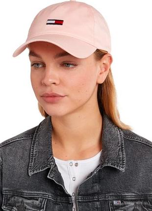 Кепка / бейсболка tommy jeans (tommy hilfiger) — пудрово-рожева