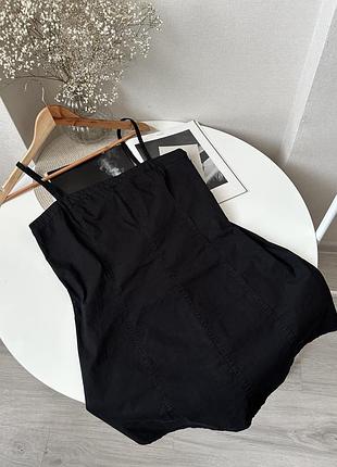 Чорна коротка сукня бандо карго на бретельках zara