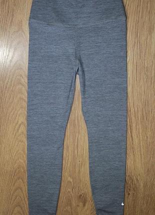 Лосины леггинсы спортивные термо серые nike dri-fit xxs-xs