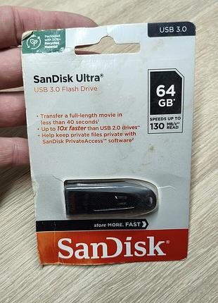 Флеш-накопитель sandisk ultra 64gb usb 3.0 нова