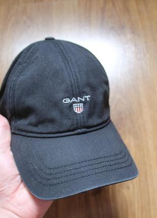 Бейсболка кепка бавовна унісекс графітового кольору gant cotton twill cap