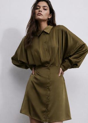 Платье-рубашка h&amp;m хаки