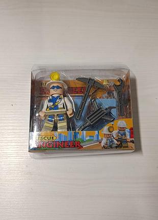 Коллекционная минифигурка спасатель-инженер rescue egineer no.19-2