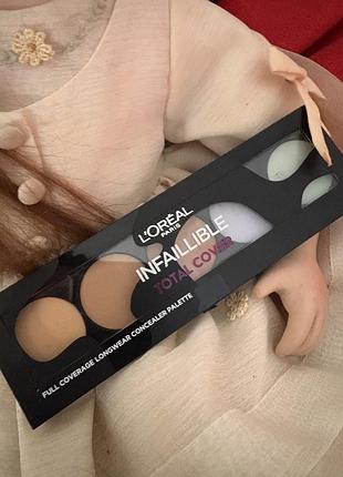 Палетка консилерів l'oréal infaillible total cover concealer palette (нова)