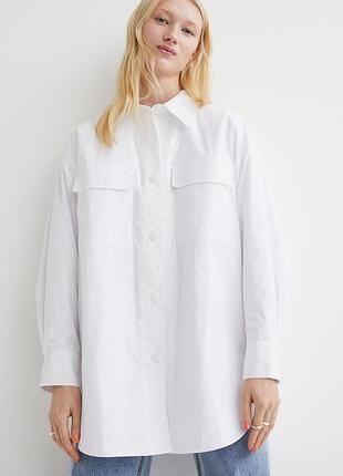 Жіноча стобана біла   куртка рубашка розмір h&m розмір м