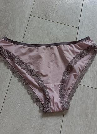 Рожеві ажурні трусики мереживні труси кружевні m&s m l 10 12 38 40 46 48
