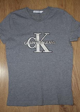 Футболка серая хлопковая calvin klein s