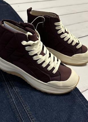 Нові стильні демісезонні черевики zara 36 pозмір 23 см хайтопи кеди кросівки