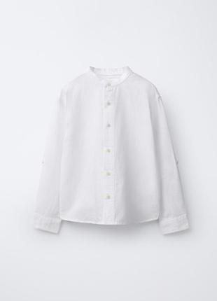 Біла сорочка для хлопчика з вмістом льону zara