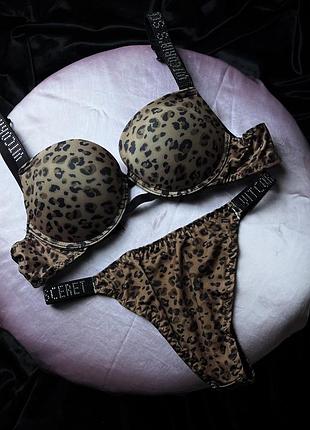 Комплект білизни victoria secret леопардовий