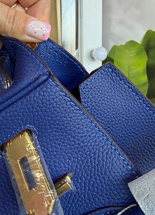 Сумка синя birkin.шкіряна 30 см 4