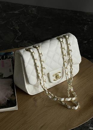 Сумка chanel classic - 24 size білий